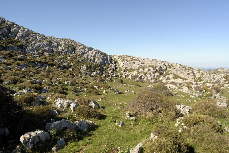 Hendidura camino de la senda Les Llampes