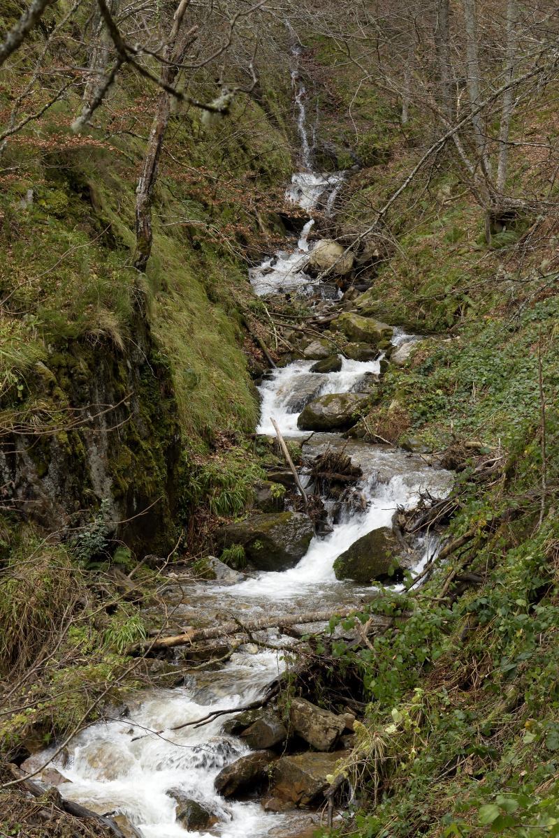 Río Fundil o río La Verde después de los saltos de la cascada del Xiblu